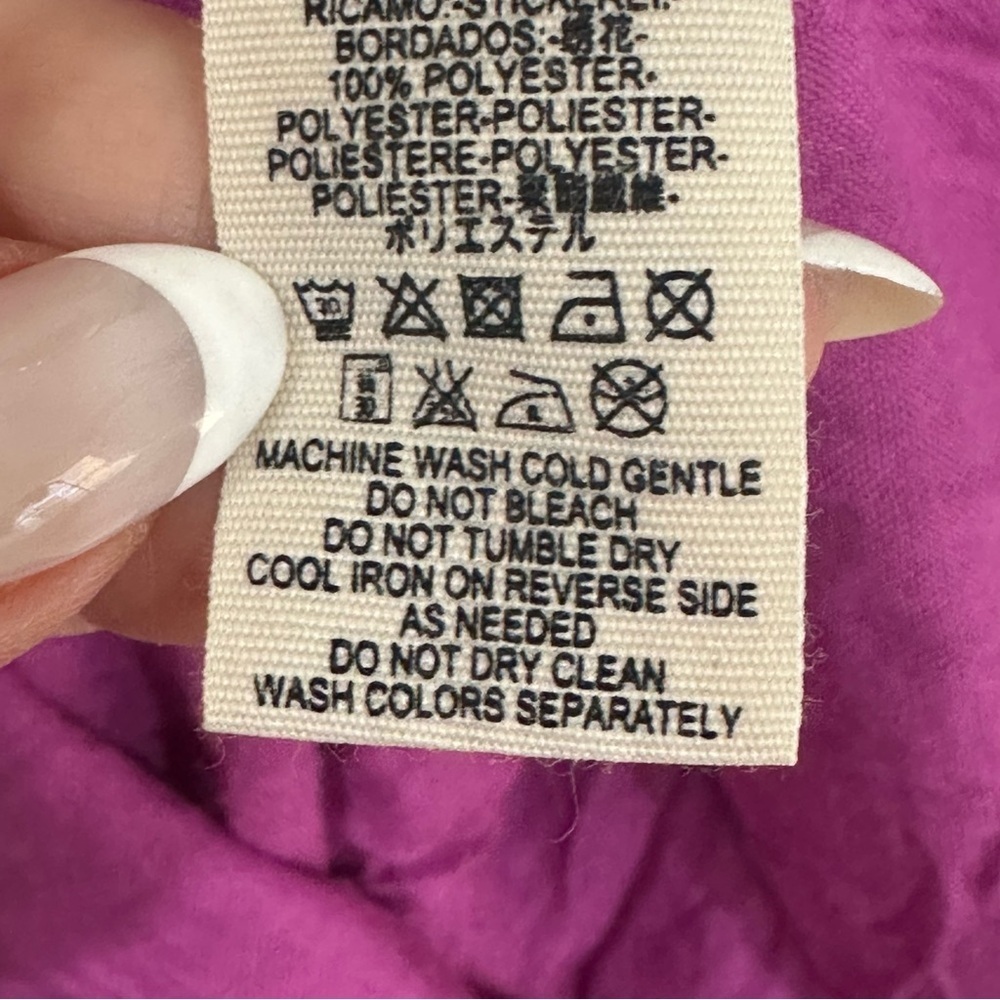 Free People Oxford Embroidered Mini Dress Floral Magenta - Picture 8 of 8